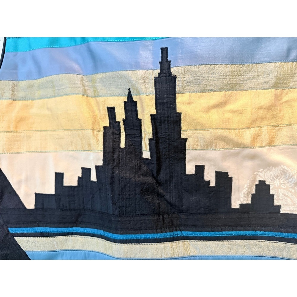 Unique Skyline Geometric Patchwork Vest Women's A… - image 5